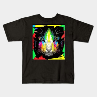 Painted Neon Cat Kids T-Shirt